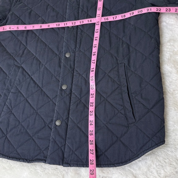 Levis Quilted Shirt Jacket Men Medium Navy Zip Snap Barn Coat Shacket Cotton - Picture 12 of 17